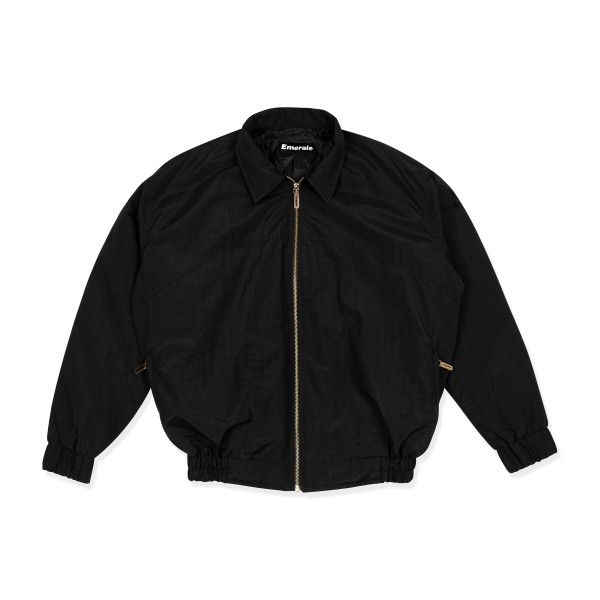 SCRIPT TRACK JACKET BLACK | EMERALE