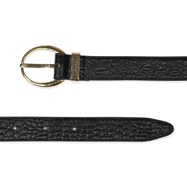 BELT ICON CROCO BLACK GOLD | EMERALE