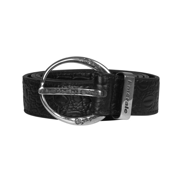 BELT ICON CROCO BLACK SILVER | EMERALE