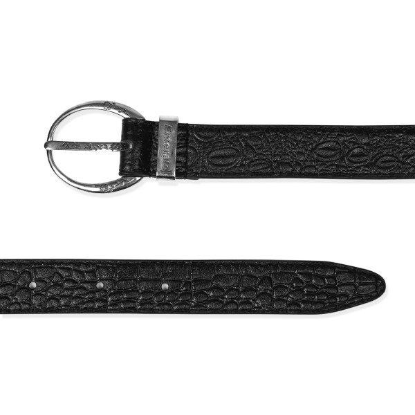 BELT ICON CROCO BLACK SILVER | EMERALE